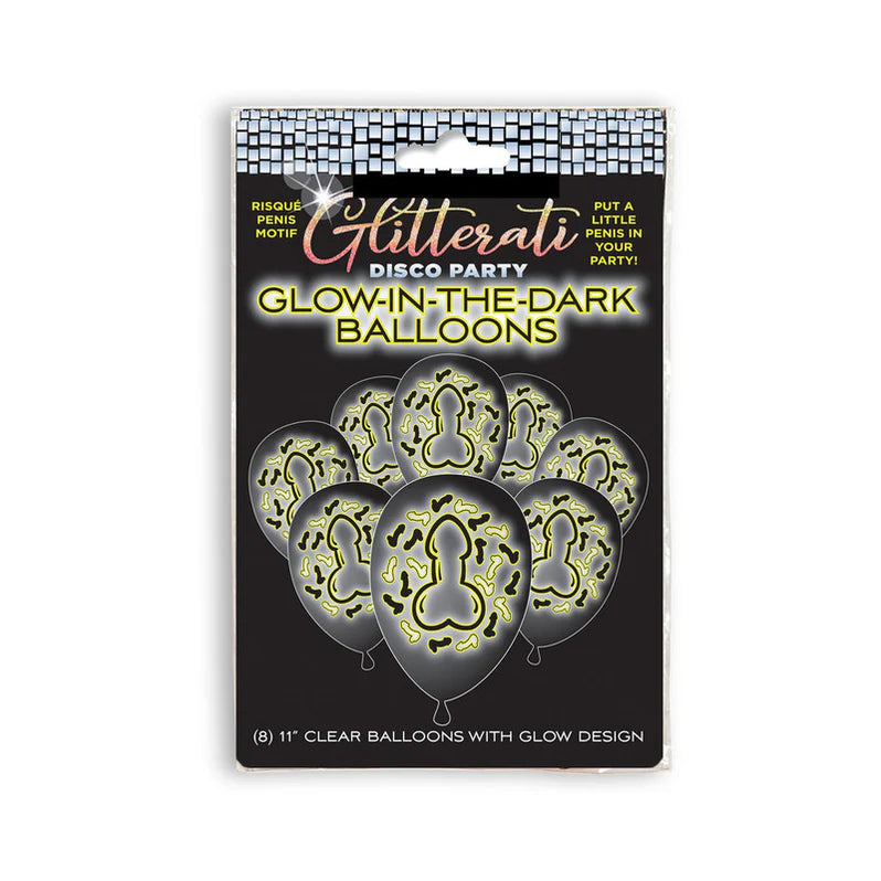Glitterati Disco Party Glow in the Dark Balloons 8-Pack LITTLE GENIE