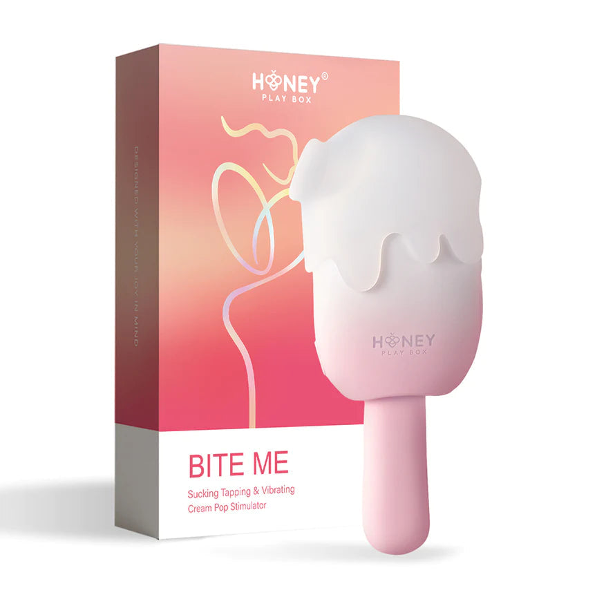 Honey Play Box Bite Me Sucking Tapping & Vibrating Cream Pop Stimulator HONEY PLAY BOX