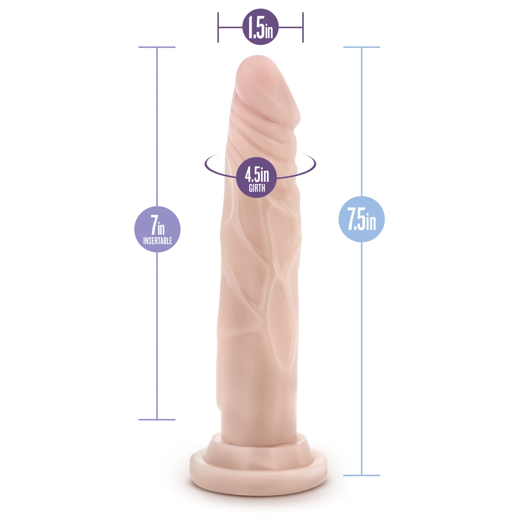 Dr. Skin - Realistic Cock - Basic 7.5 - Beige BLUSH