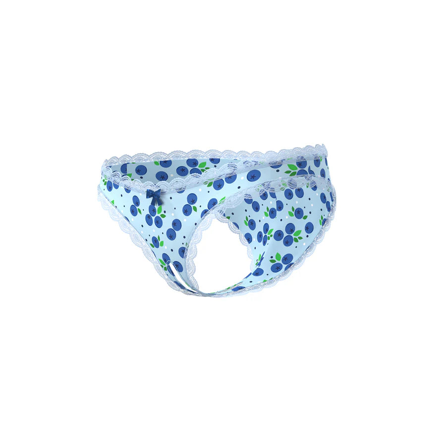 Magic Silk Sweet Treats Crotchless Boy Short with Lube Blueberry EXPOSED