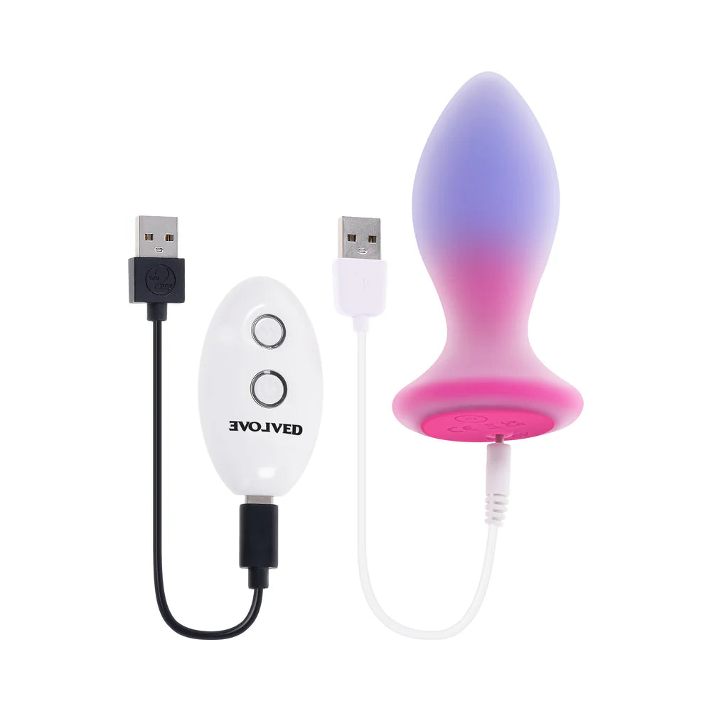 Evolved Paradise Plug Dual Layer Rechargeable Vibrating Anal Plug with Remote Silicone EVOLVED