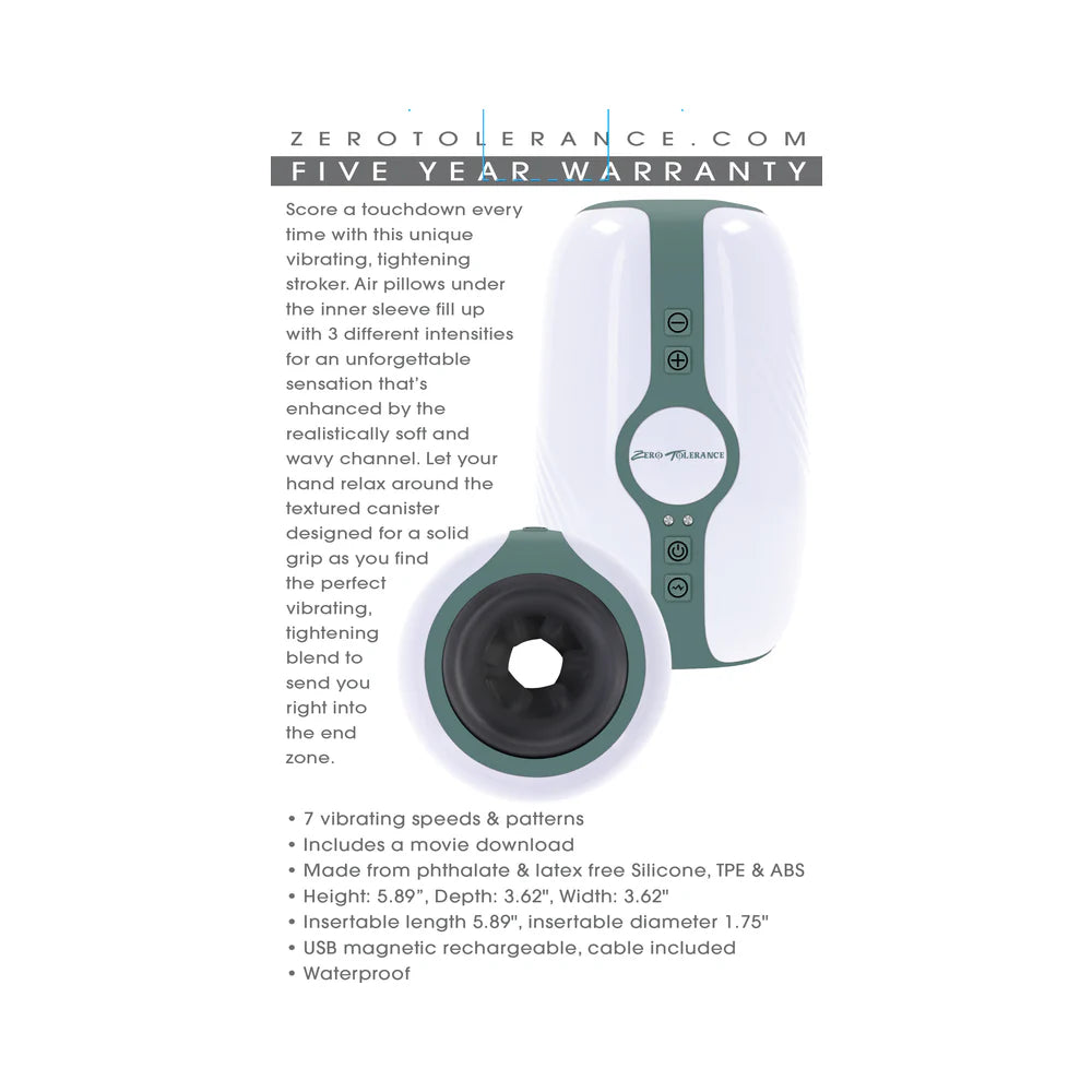 Zero Tolerance Touchdown Rechargeable Vibrating Tightening Stroker Silicone ZERO TOLERANCE