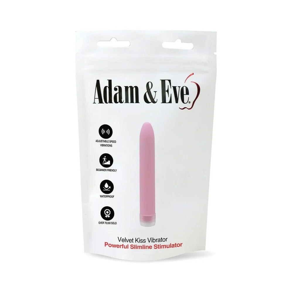 Adam & Eve Silky Smooth Vibrator - 6In Waterproof Velvet Kiss with Multi-Speed Control - SP BOUTIQUE