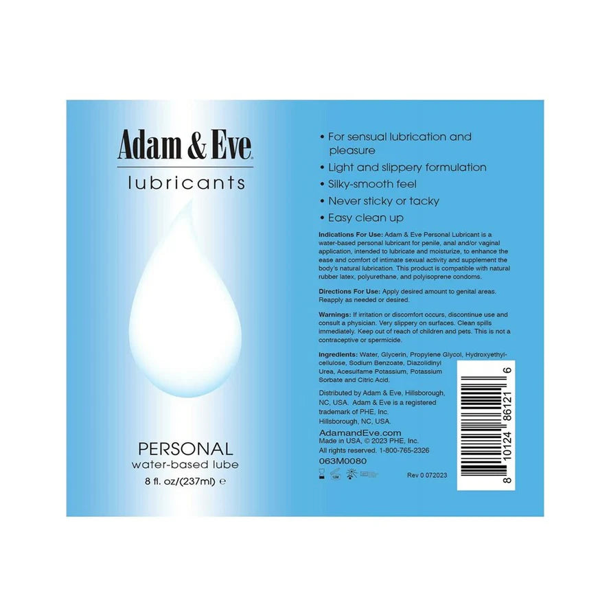 Adam & Eve Personal Water-Based Lubricant - Ultimate Personal Lubricant for Women, Safe & Easy to Use - SP BOUTIQUE