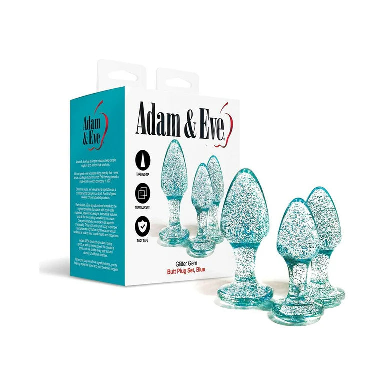 Adam & Eve Glitter Gem Butt Plug Set ADAM & EVE