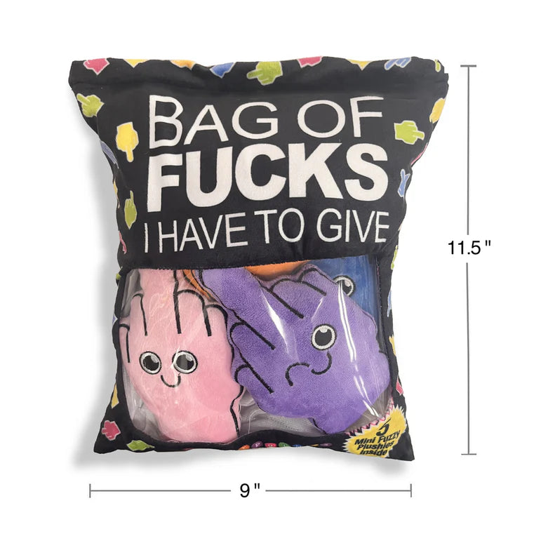 Bag of Fucks I Have to Give Plushy Pillow with 5 Fingers LITTLE GENIE
