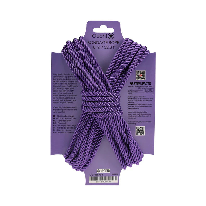 Ouch! Bondage Rope 10 m Nylon Purple OUCH!