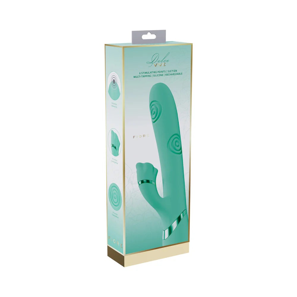 VIVE Fiore Rechargeable G-Spot Air Wave and Tapping Flared Clit Stimulator Green SHOTS