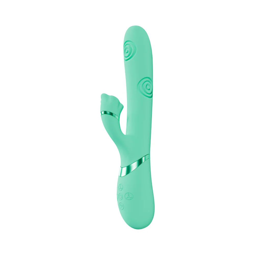 VIVE Fiore Rechargeable G-Spot Air Wave and Tapping Flared Clit Stimulator Green SHOTS