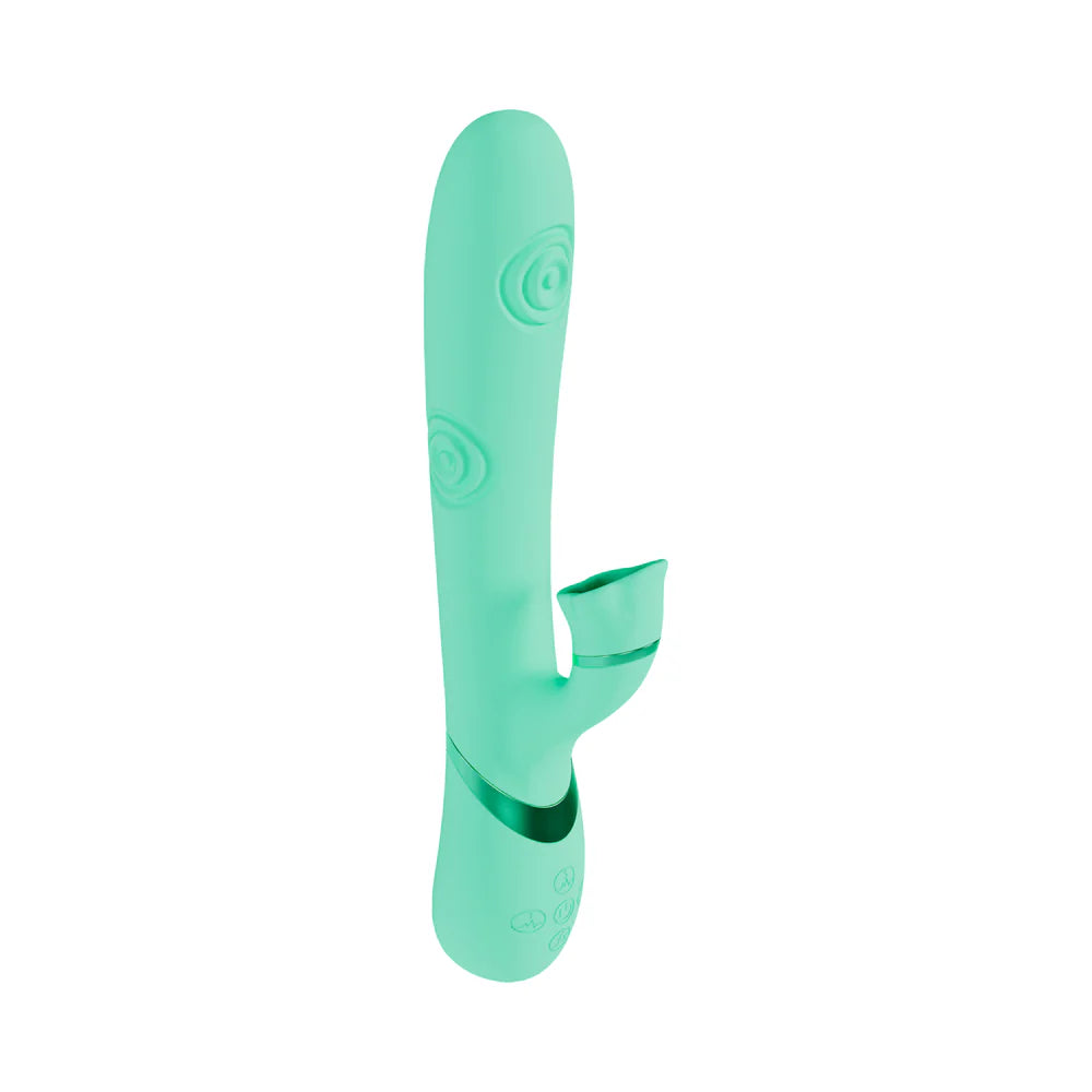 VIVE Fiore Rechargeable G-Spot Air Wave and Tapping Flared Clit Stimulator Green SHOTS