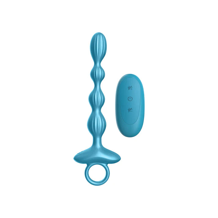 Luv Inc Gr41: Grooved Ring Luv Beads Metallic Blue LUV INC.