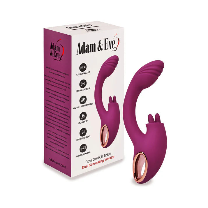 Adam & Eve Rose Gold Clit Tickler Dual Stimulating Vibrator ADAM & EVE