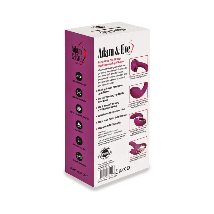 Adam & Eve Rose Gold Clit Tickler Dual Stimulating Vibrator ADAM & EVE