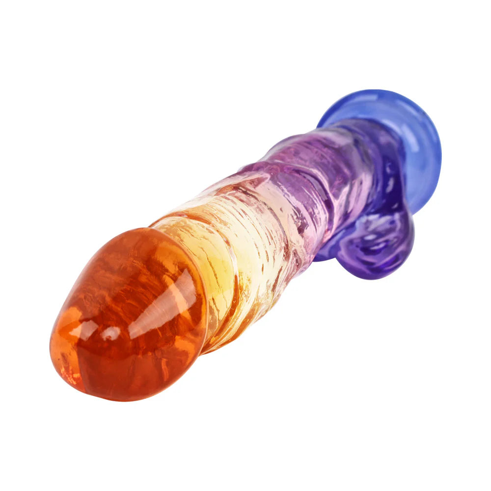 Side profile of Adam & Eve Seaside Dreams Realistic Dildo 9.5 in, featuring its soft and flexible shaft for comfort during use.