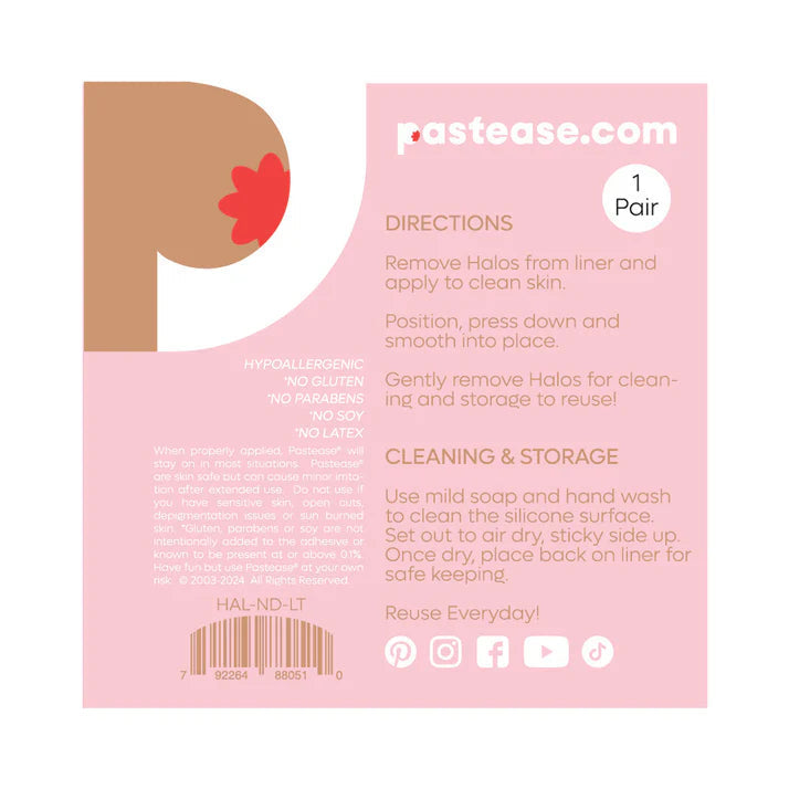 Pastease Halos Reusable Sticky Adhesive Silicone Nipple Cover Medium Small A-C Cup PASTIES