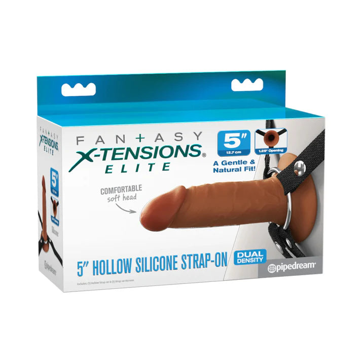 Fantasy X-Tensions Elite Silicone Hollow Strap-On Dual Density 5 in.
