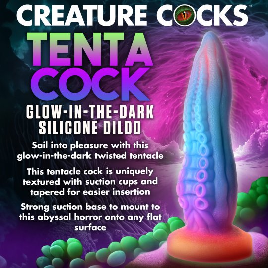 Tenta-Cock Glow-in-the-Dark Silicone Dildo CREATURE COCKS
