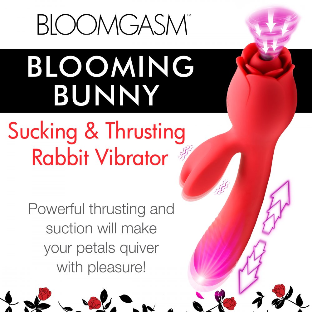 Blooming Bunny Sucking and Thrusting Silicone Rabbit Vibrator XR BRANDS