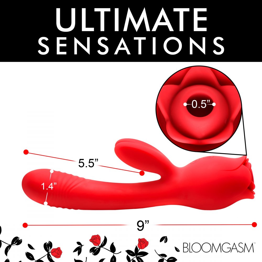 Blooming Bunny Sucking and Thrusting Silicone Rabbit Vibrator XR BRANDS