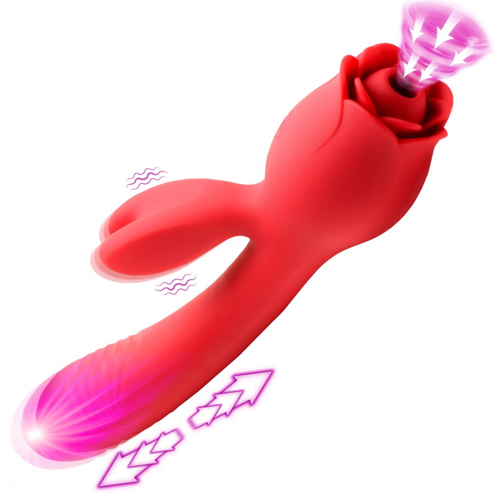 Blooming Bunny Sucking and Thrusting Silicone Rabbit Vibrator XR BRANDS