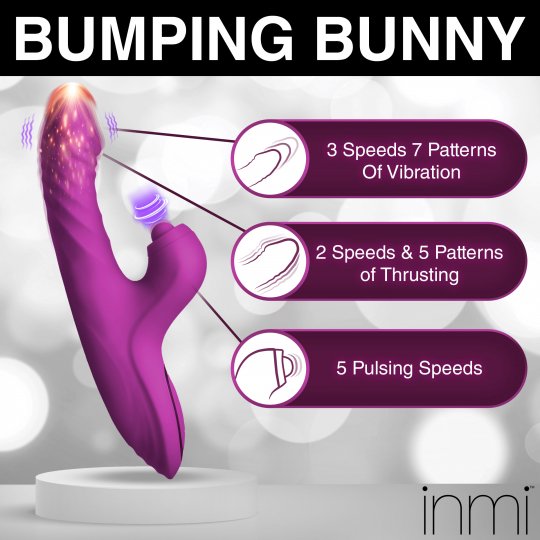 Bumping Bunny Thrusting & Pulsing Silicone Rabbit Vibrator XR BRANDS
