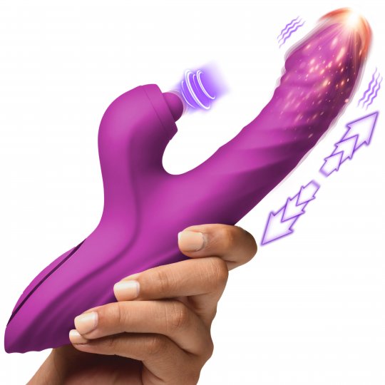 Bumping Bunny Thrusting & Pulsing Silicone Rabbit Vibrator XR BRANDS