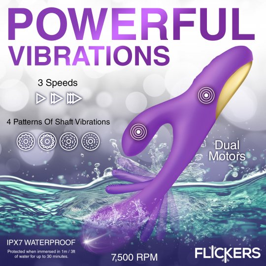 Tri Flick Silicone Flicking Rabbit Vibrator XR BRAND