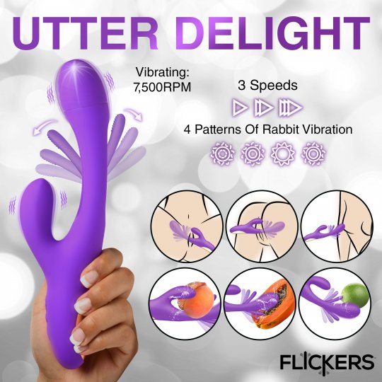 Tri Flick Silicone Flicking Rabbit Vibrator XR BRAND