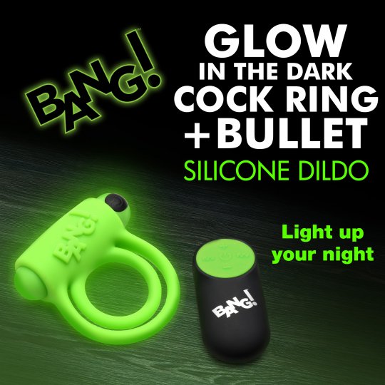 Glow-in-the-Dark Silicone Vibrating Cock Ring XR BRAND