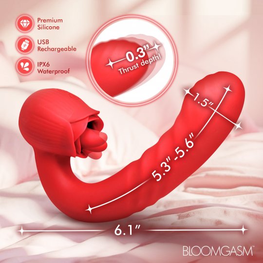 Boom Bloom Thrusting & Licking Rose Vibrator XR BRAND