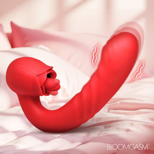 Boom Bloom Thrusting & Licking Rose Vibrator XR BRAND