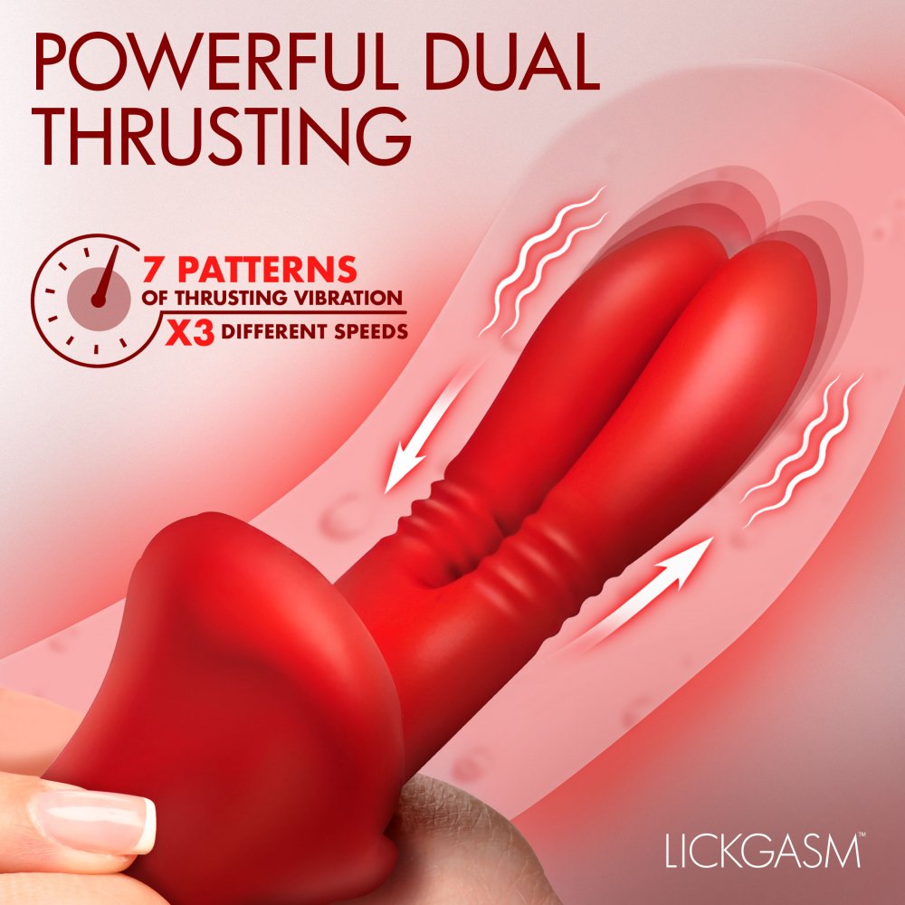 Double Licker Thrusting Silicone Vibrator
