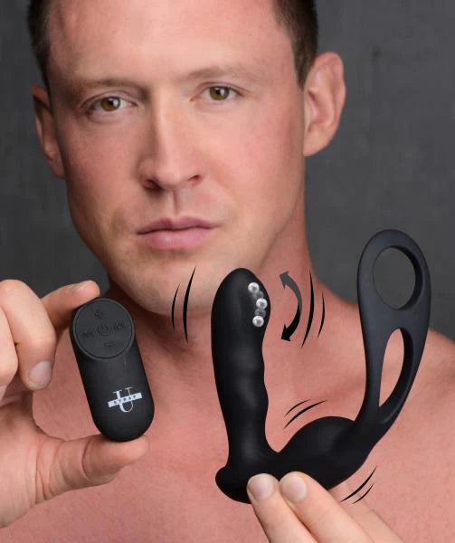 7x P-strap Milking And Vibrating Prostate Stimulator With Cock And Ball Harness XR BRAND