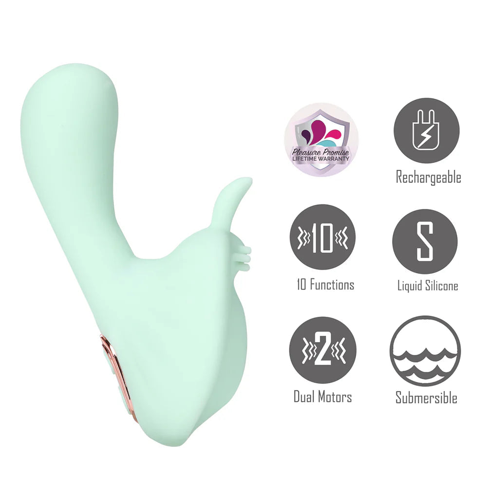 AVERI 10-Function Rechargeable Dual Vibration Liquid Silicone Vibrator MAIA TOYS