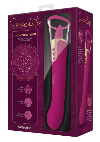 Bodywand Socialite Provacateur Rechargeable Silicone Double End Lingus Vibrator - Pink - SP BOUTIQUE