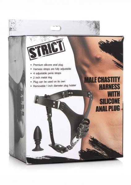 Strict Male Chastity Harness W/plug STRICT