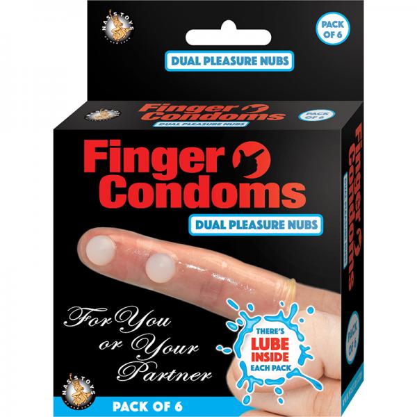 Finger Condoms Dual Pleasure Nubs 6 Pack NASSTOYS