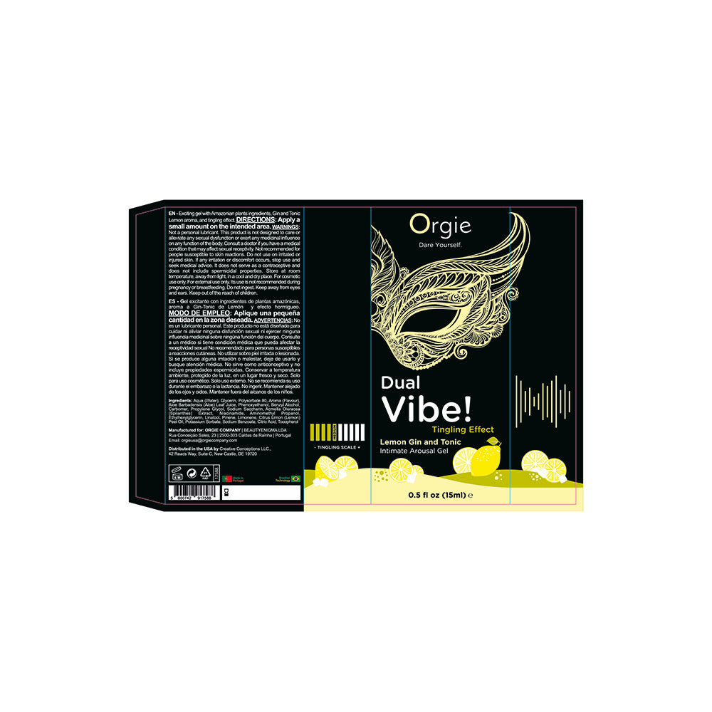 Orgie Dual Vibe! Intimate Arousal Gel-Lemon Gin and Tonic ORGI