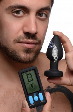 Zeus Vibe & Estim Silicone Anal Plug - 10 Vibrations & Shocks, USB Rechargeable, Body-Safe Pleasure - SP BOUTIQUE
