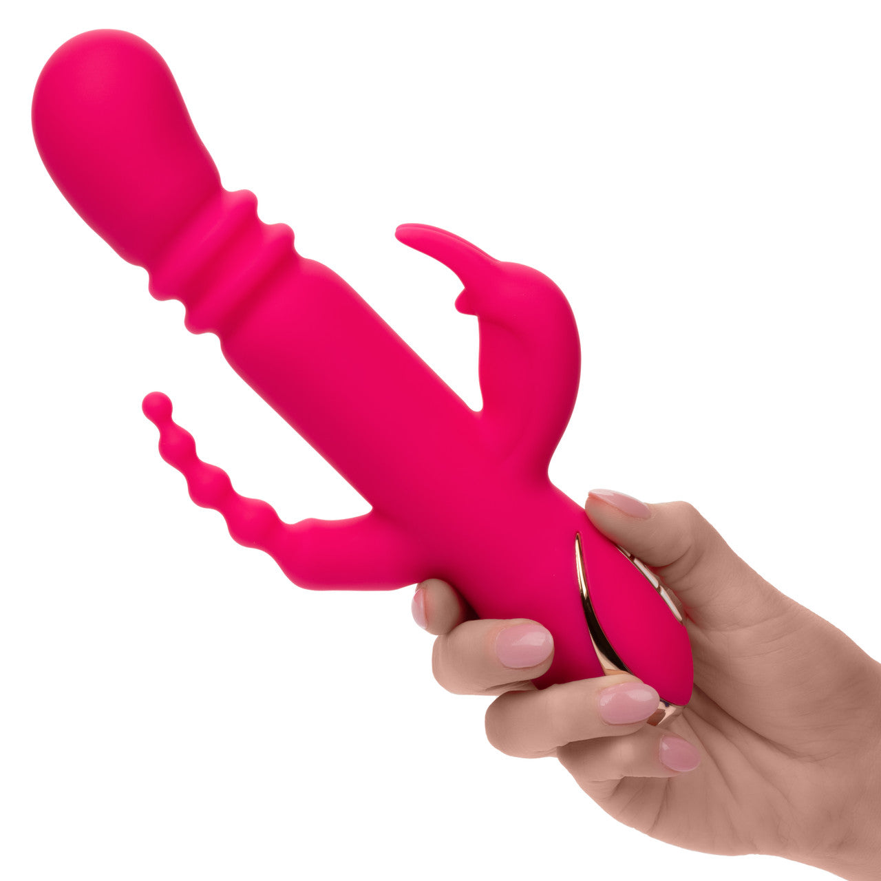 Jack Rabbit® Signature Heated Silicone Triple Fantasy Rabbit CALEXOTIC