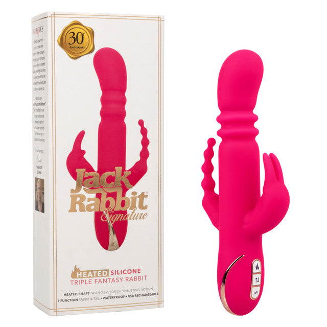 Jack Rabbit® Signature Heated Silicone Triple Fantasy Rabbit CALEXOTIC