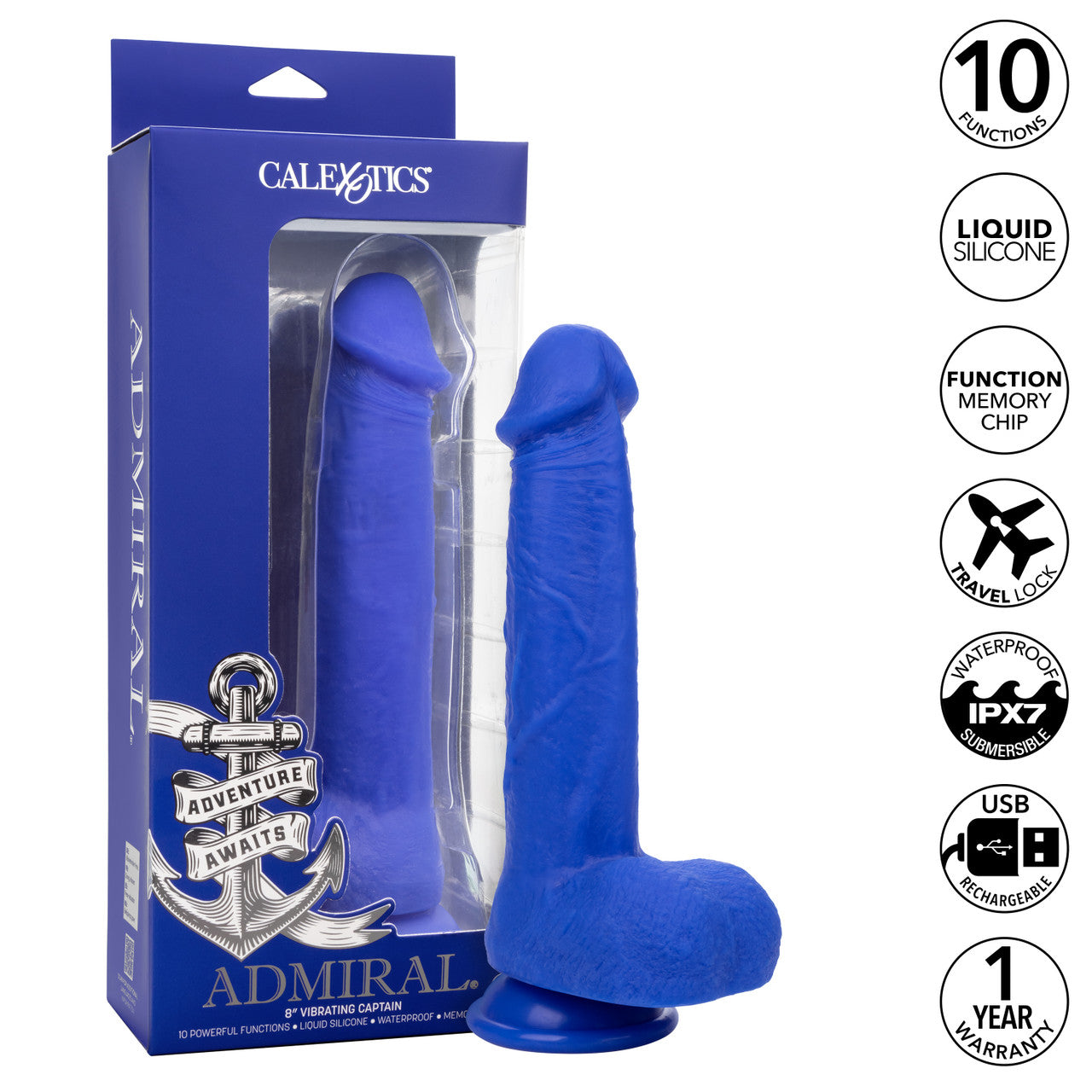 Admiral® 8” Vibrating Captain CALEXOTIC