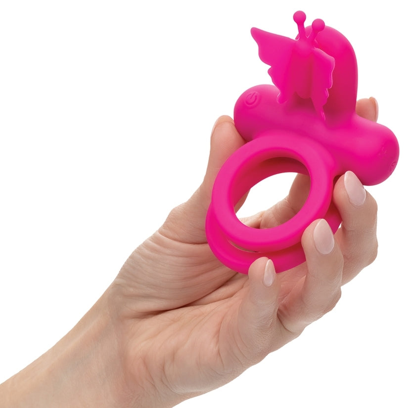 Silicone Rechargeable Butterfly Dual Ring CALEXOTIC