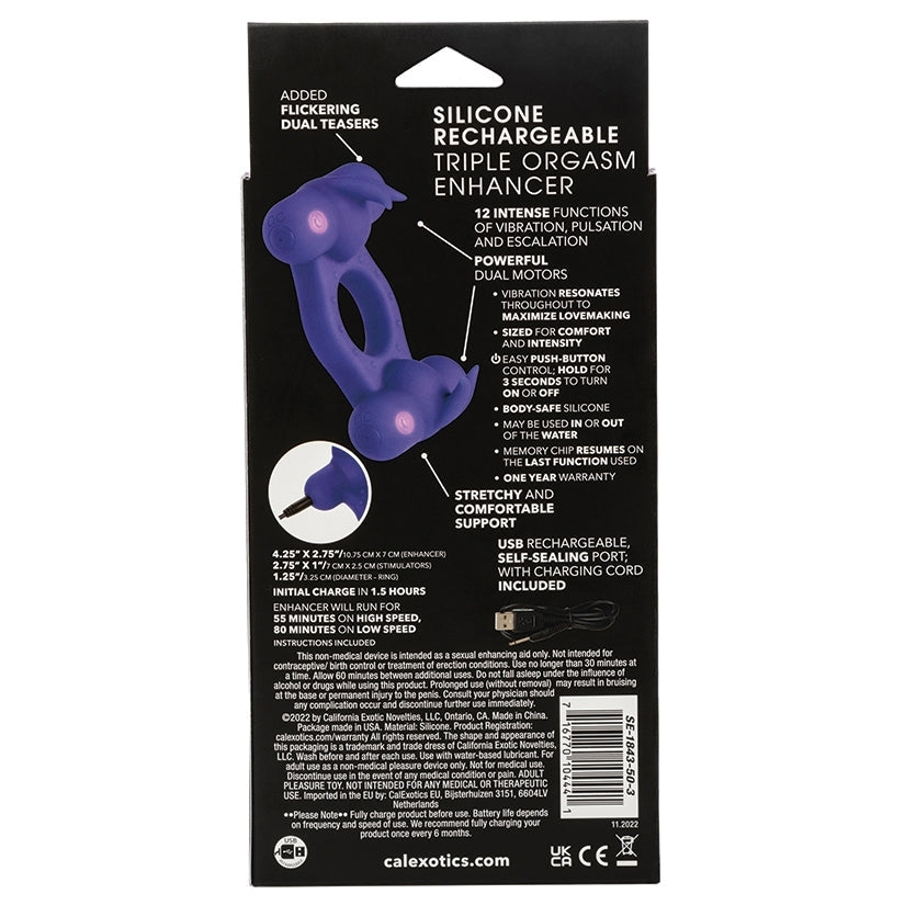 Silicone Rechargeable Triple Orgasm Enhancer CALEXOTIC