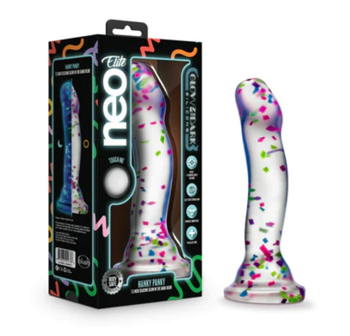 Neo Elite GITD Hanky Panky 7.5in Confetti - SP BOUTIQUE