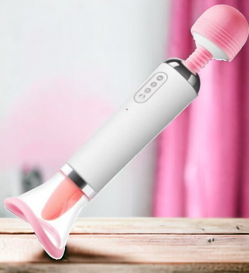 Double The Fun Tongue Vibrator with Dual Suction, 12 Modes & USB Rechargeable Design - SP BOUTIQUE