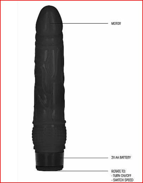 GC – 8 Inch Thin Realistic Dildo Vibe – Black