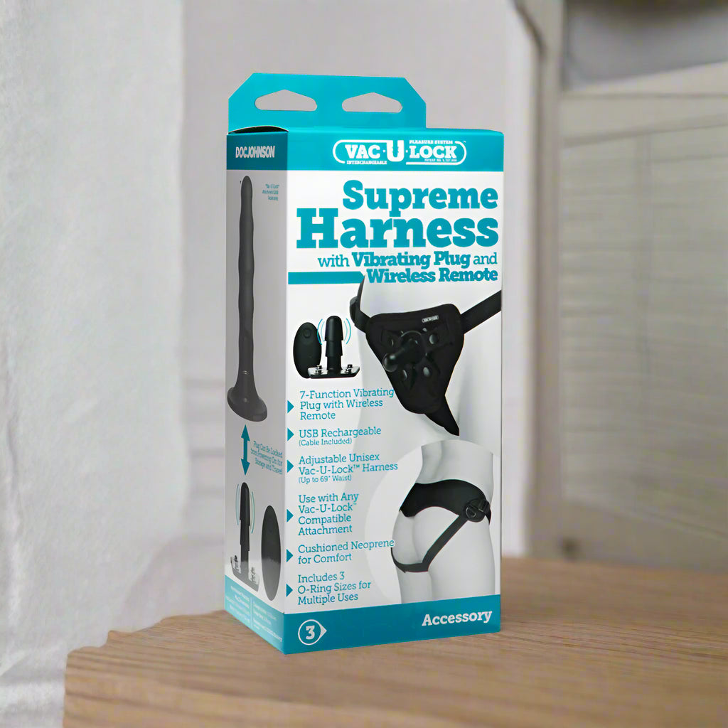 Harness With Vibrating Plug