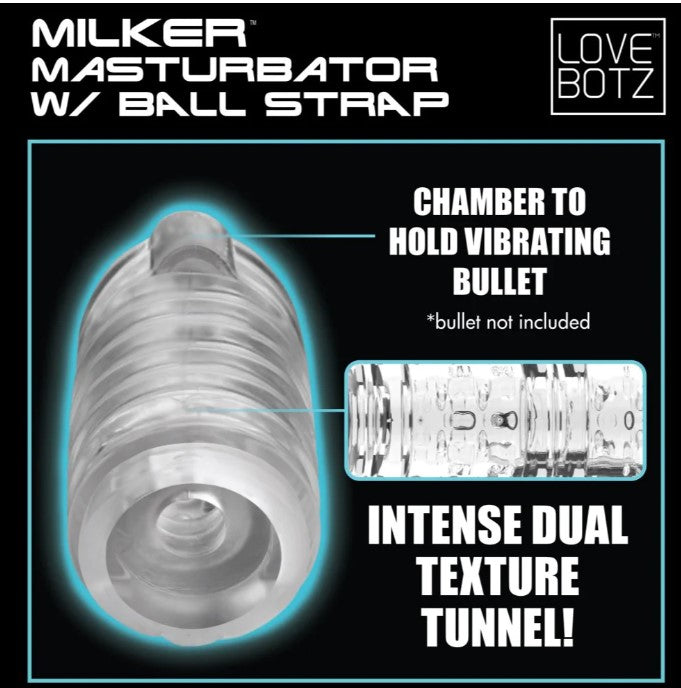 Milker Masturbator With Ball Strap - SP BOUTIQUE