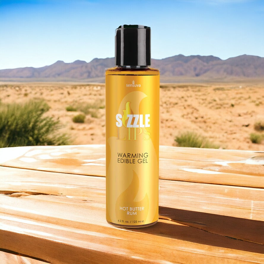 Sizzle Lips Edible Warming Gel - 4.2oz of Flavorful Heat for Sensual Massage and Play - SP BOUTIQUE